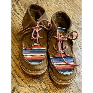 Ariat Women's Cruiser Fringe Dark Tan brown Suede Serape Stripes Size 7.5B